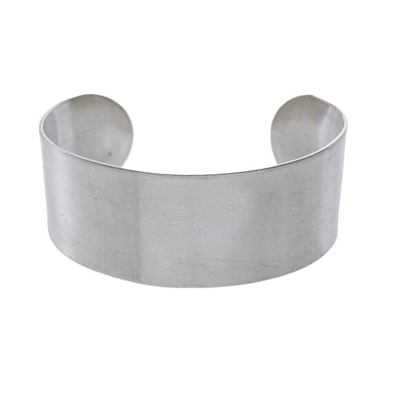 Vintage Sterling Silver 925 2.5cm Wide Cuff Bracelet 7" - Picture 1 of 7